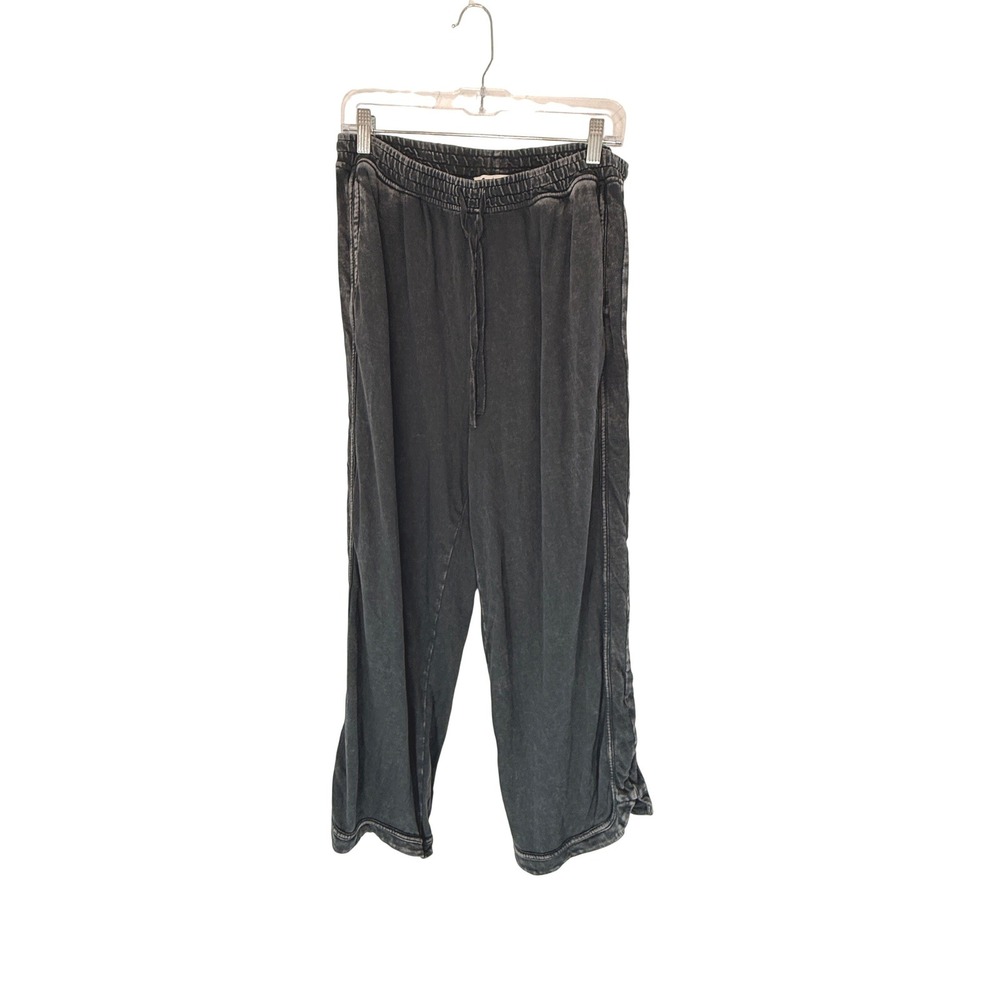 Three Bird Nest So Comfy Mineral Washed French Terry Knit Wide-Leg Pants Large